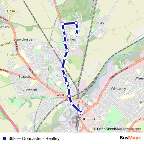 363 bus Line Map