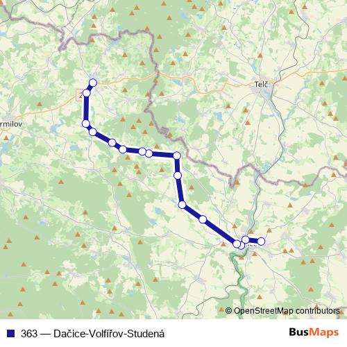 363 bus Line Map