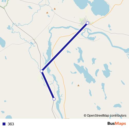 363 bus Line Map