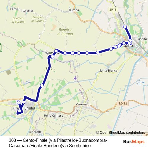 363 bus Line Map