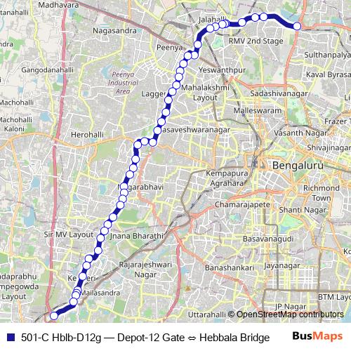 501-C Hblb-D12g bus Line Map