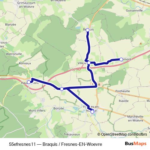 55efresnes11 bus Line Map