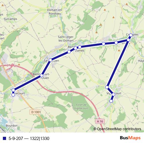 5-9-207 bus Line Map