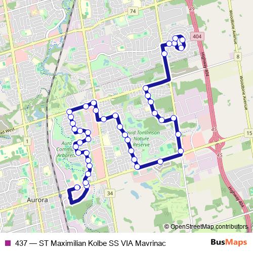 437 bus Line Map