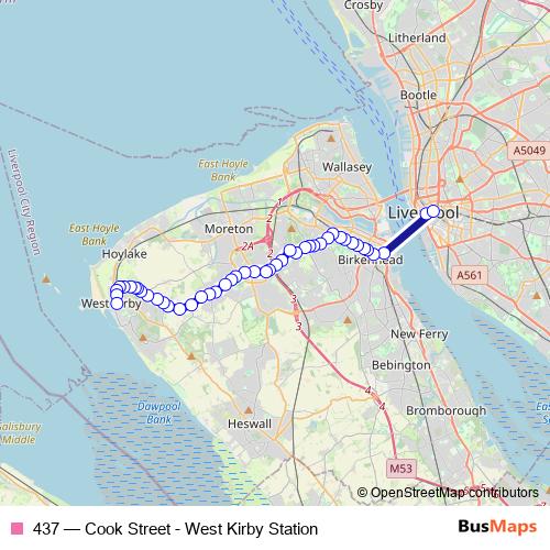 437 bus Line Map