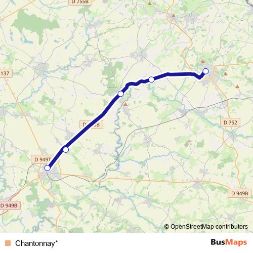 Chantonnay* bus Line Map