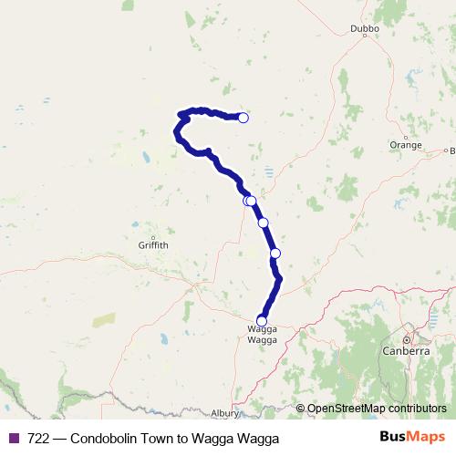 722 bus Line Map