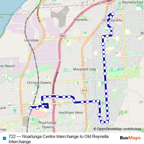 722 bus Line Map