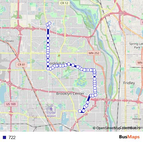 722 bus Line Map