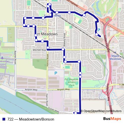 722 bus Line Map