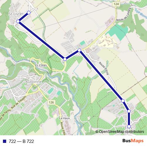 722 bus Line Map