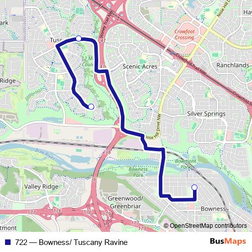 722 bus Line Map