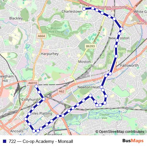 722 bus Line Map