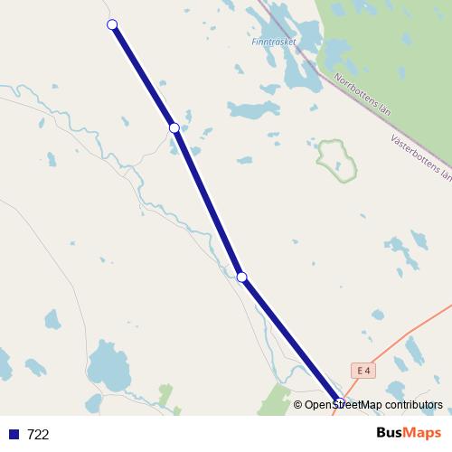 722 bus Line Map