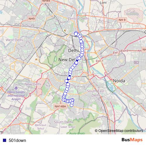 501down bus Line Map