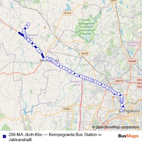 258-MA Jknh-Kbs bus Line Map