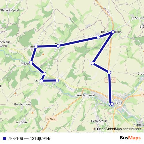 4-3-106 bus Line Map