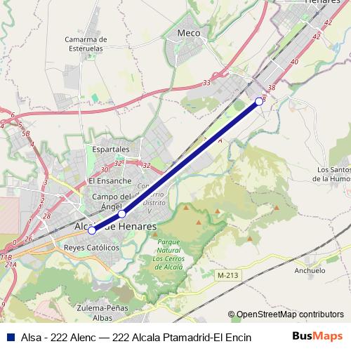 Alsa - 222 Alenc bus Line Map