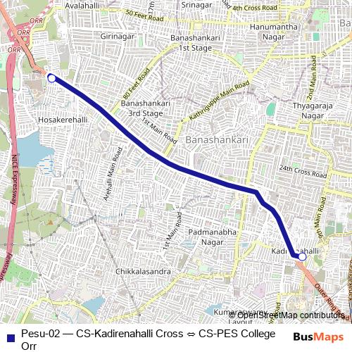 Pesu-02 bus Line Map