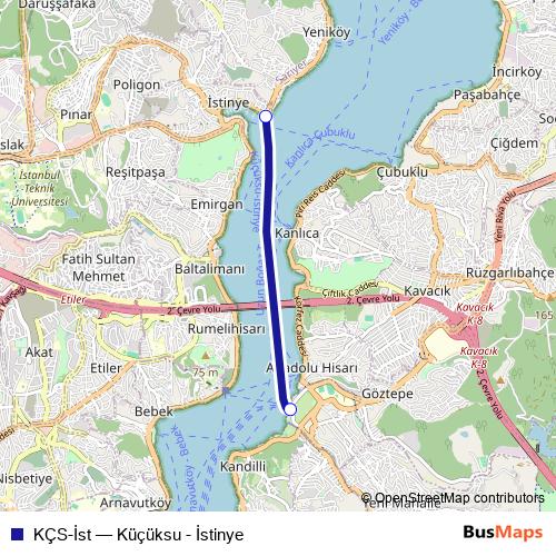 KÇS-İst ferry Line Map