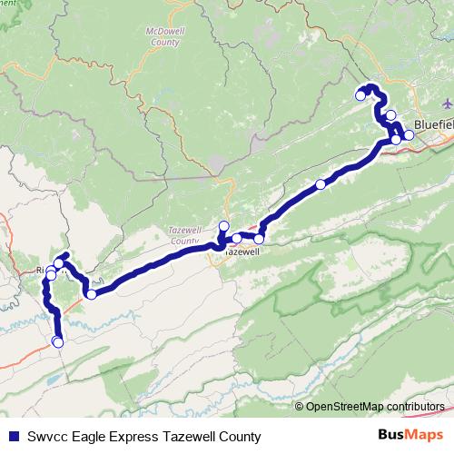 Swvcc Eagle Express Tazewell County bus Line Map