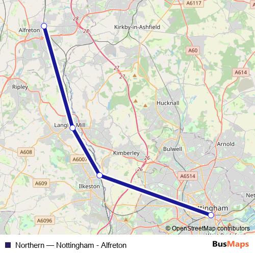 Northern bus Line Map