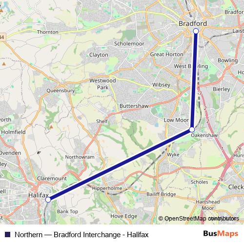 Northern bus Line Map