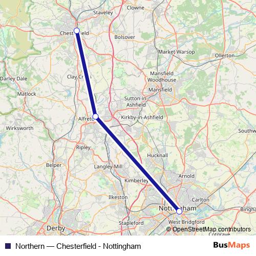 Northern bus Line Map