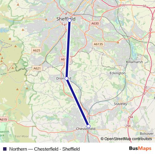 Northern bus Line Map