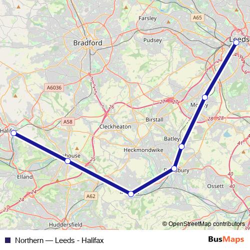 Northern bus Line Map