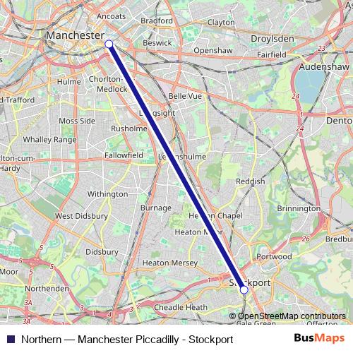 Northern bus Line Map