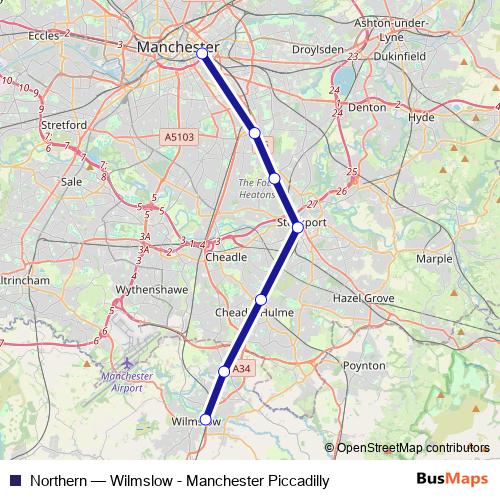Northern bus Line Map