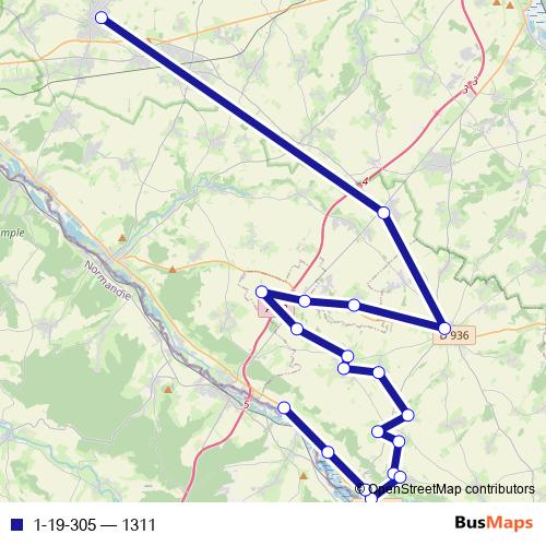 1-19-305 bus Line Map
