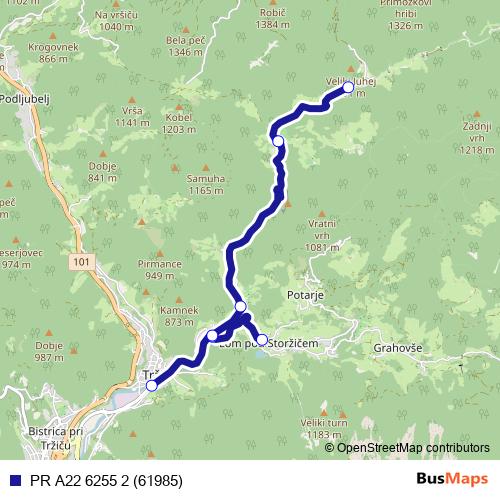 PR A22 6255 2 (61985) bus Line Map