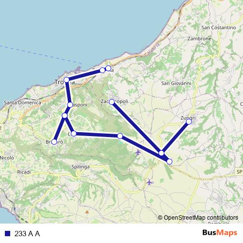 233 A A bus Line Map