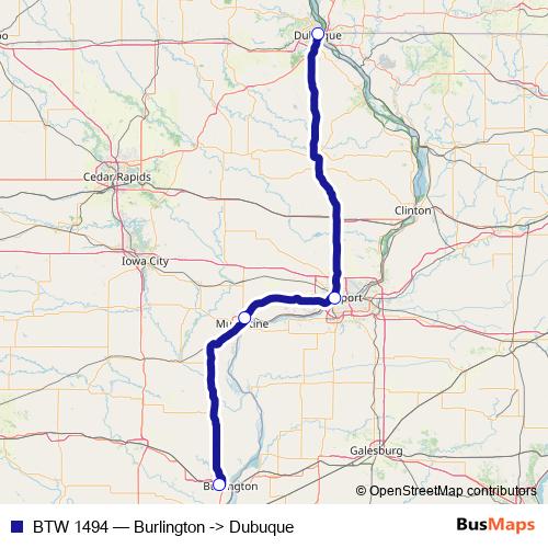 BTW 1494 bus Line Map