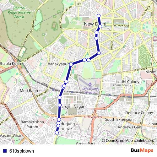 610spldown bus Line Map
