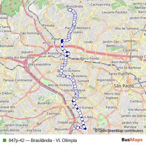 847p-42 bus Line Map