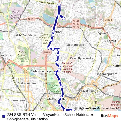 284 SBS-RTN-Vns bus Line Map