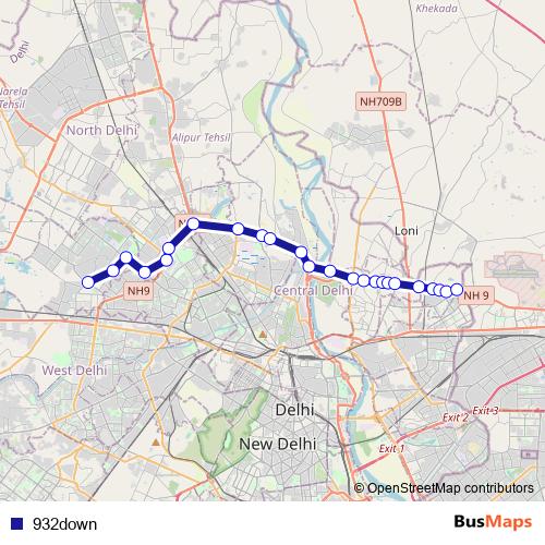 932down bus Line Map
