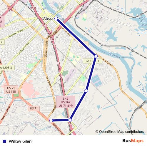 Willow Glen bus Line Map