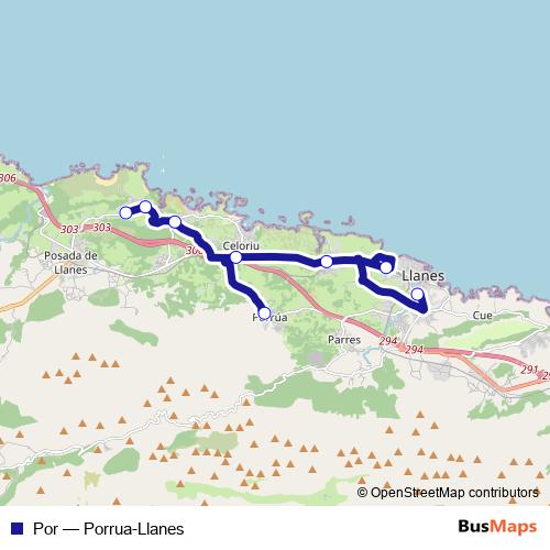 Por bus Line Map