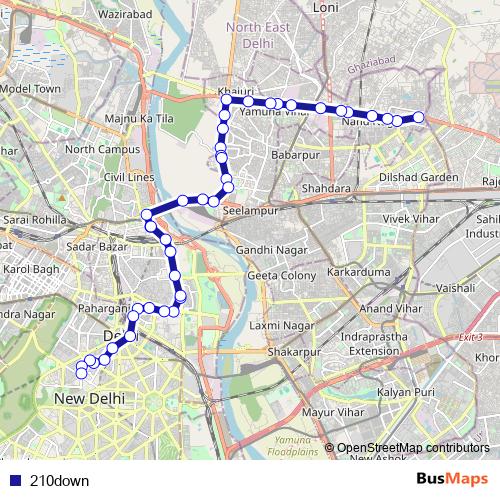 210down bus Line Map