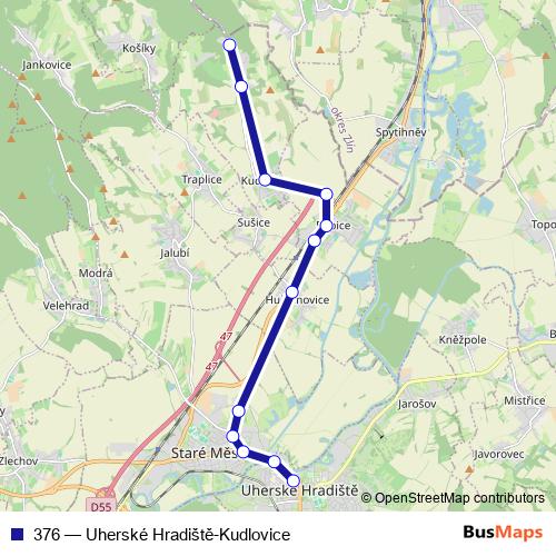 376 bus Line Map