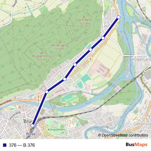 376 bus Line Map