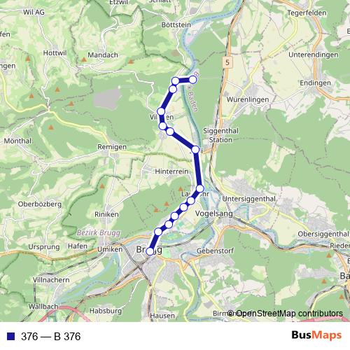 376 bus Line Map