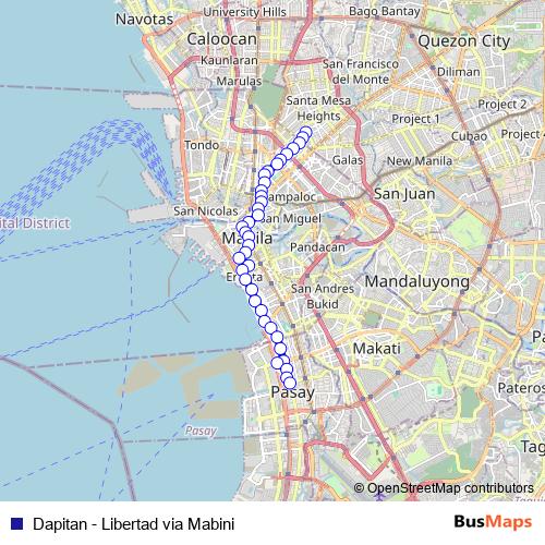 Dapitan - Libertad via Mabini bus Line Map