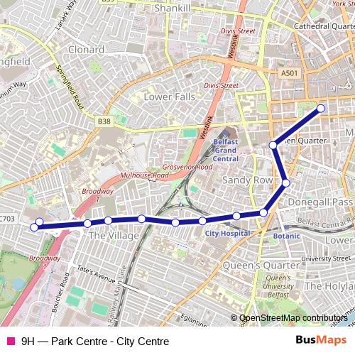 9H bus Line Map