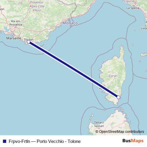 Frpvo-Frtln ferry Line Map