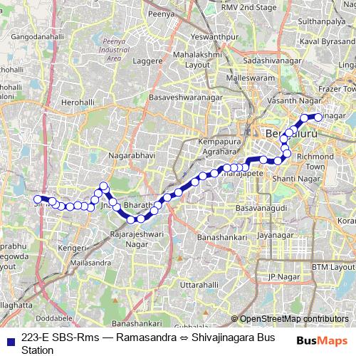 223-E SBS-Rms bus Line Map